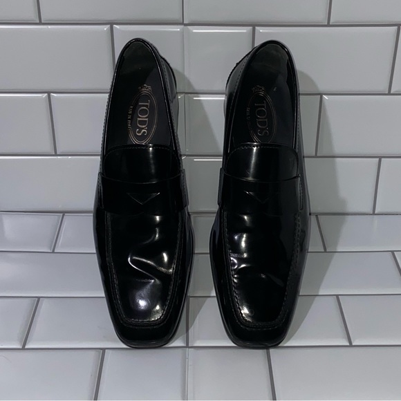 Tod’s Loafers Dress Shoe Black Oxford Patent Leather Italy Tods Men’s UK 8 US 9 main image 4